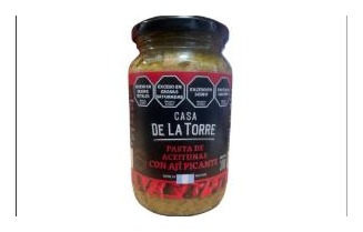 [ASAO-0108] PASTA DE ACEITUNAS VERDES CON AJI PICANTE 300G - Casa de la Torre