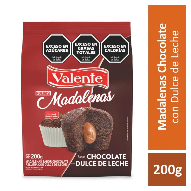 [EST-020] Madalenas Chocolate con Dulce de Leche 200g - Valente