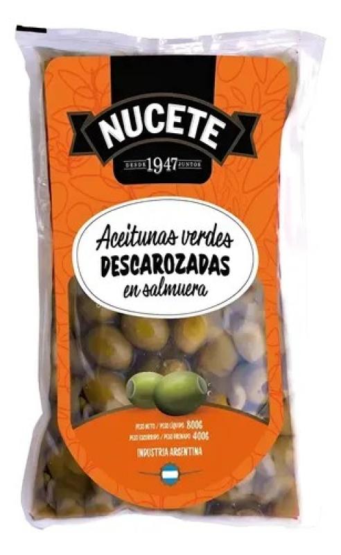 Aceituna Nucete Verde Descarozada Sachet 180g