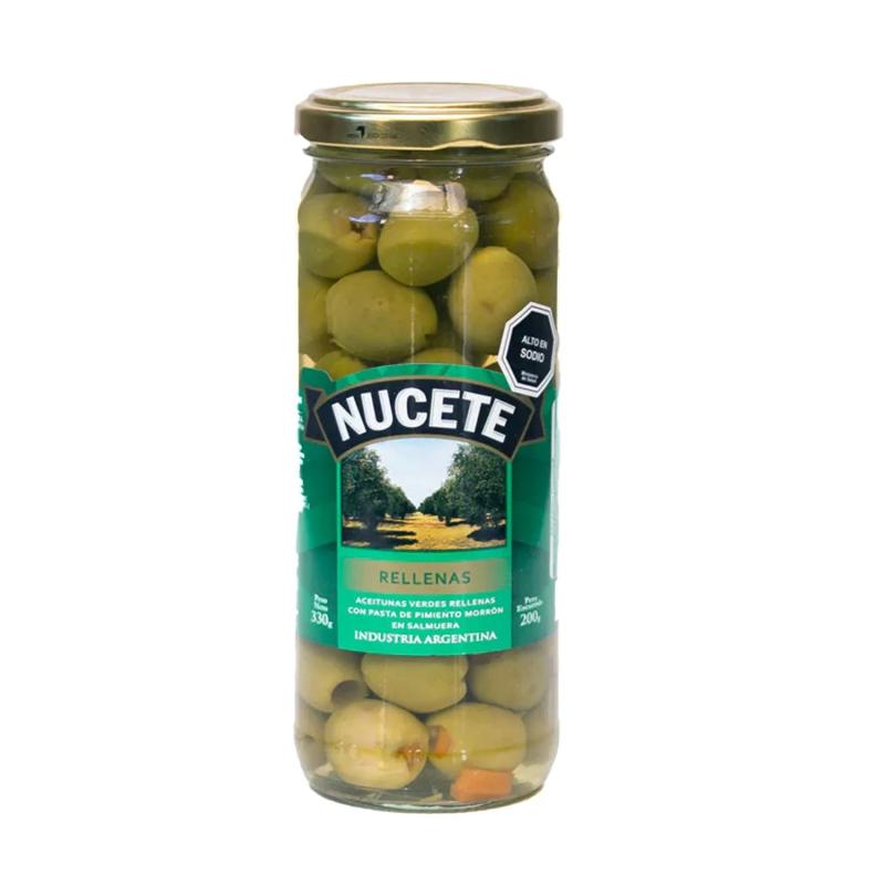 Aceituna Nucete Verde Rellena Frasco 330g